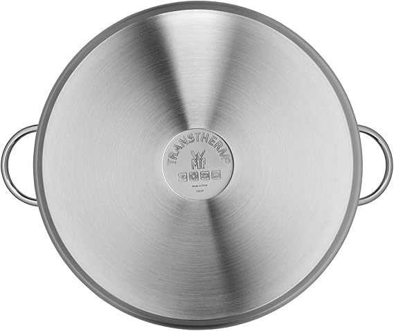 WMF Gemüse- Suppentopf Induktion 28cm, Metalldeckel mit Dampföffnung, Kochtopf groß 14l, Cromargan Edelstahl mattiert, großer Topf unbeschichtet, backofengeeignet