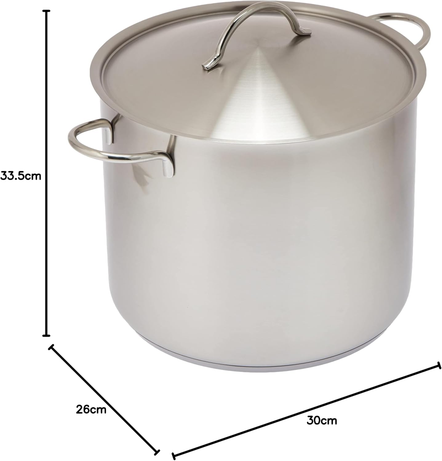 WMF Gemüse- Suppentopf Induktion 28cm, Metalldeckel mit Dampföffnung, Kochtopf groß 14l, Cromargan Edelstahl mattiert, großer Topf unbeschichtet, backofengeeignet