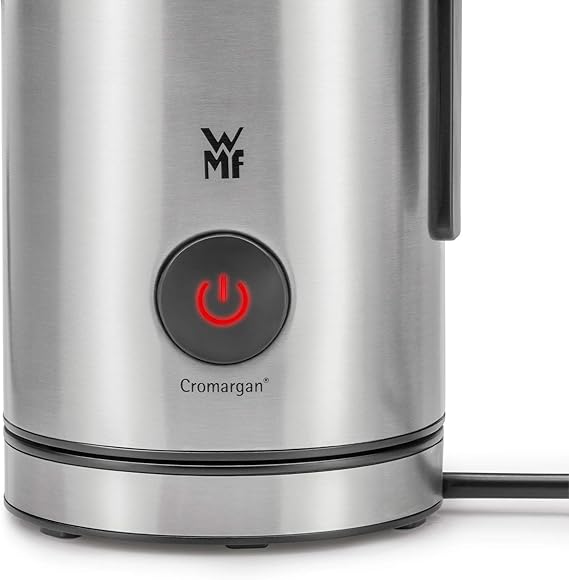 WMF Stelio Milchaufschäumer elektrisch (500 Watt, 150-250 ml, Antihaftbeschichtung, kabellos, für Milchschaum heiss und kalt, heiße Schokolade) cromargan matt/silber