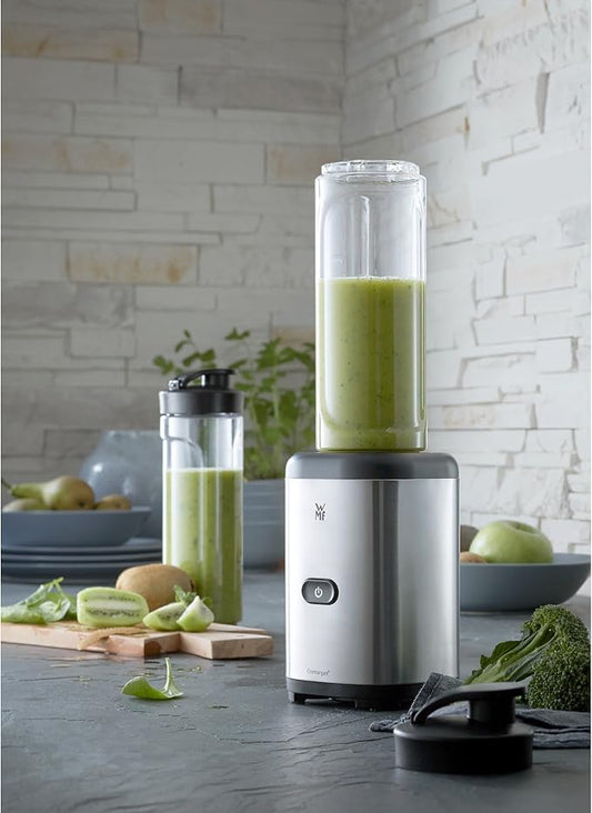 WMF Kult X Mix & Go/Küchenminis Trinkflasche 600 ml, Smoothie Flasche, Mixbehälter, Smoothie Becher aus Tritan-Kunststoff, bruchsicher [Energieklasse B]